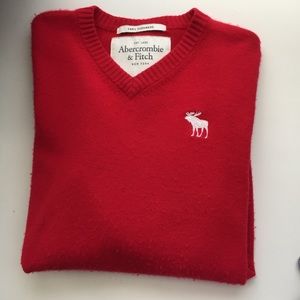 Abercrombie & Fitch Men’s Red Cashmere Sweater